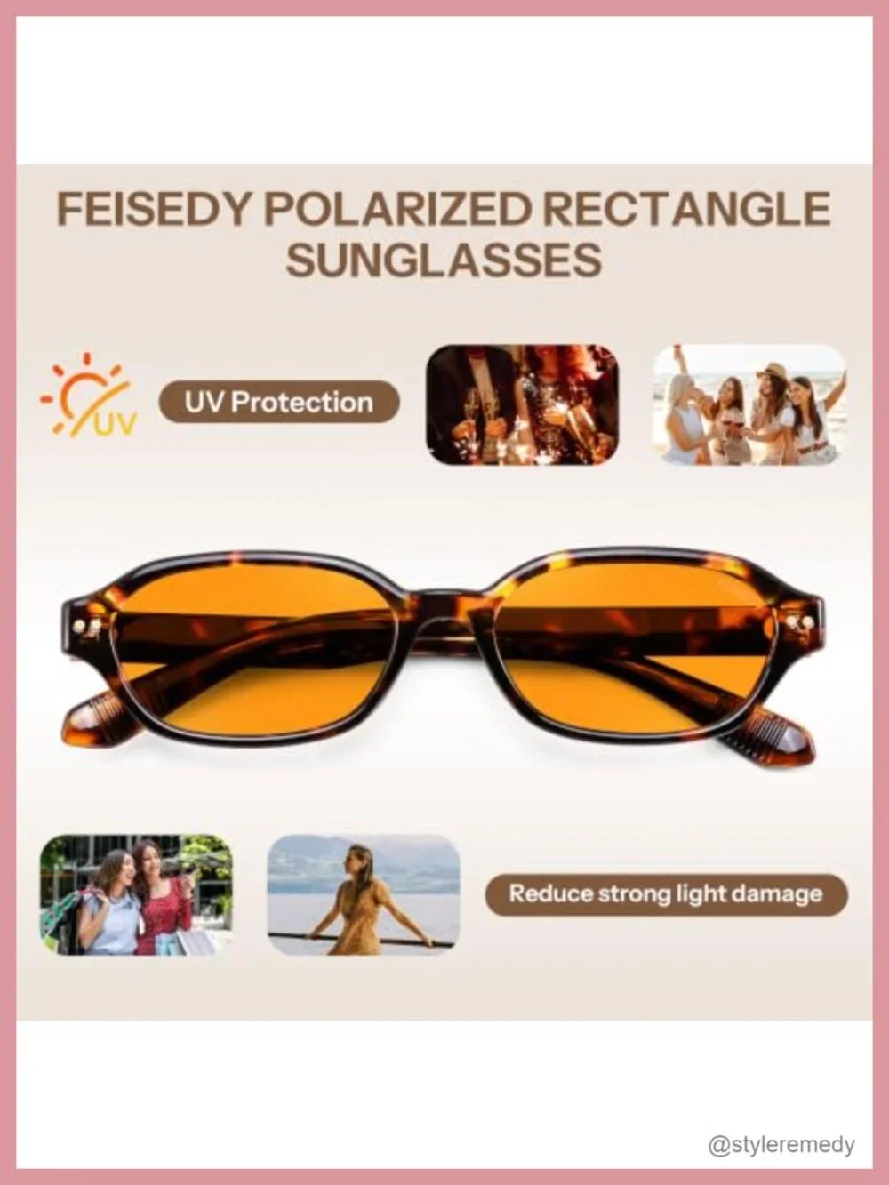 Retro Polarized Rectangle Sunglasses UV400 Protection Y2K 90s Slim Frame